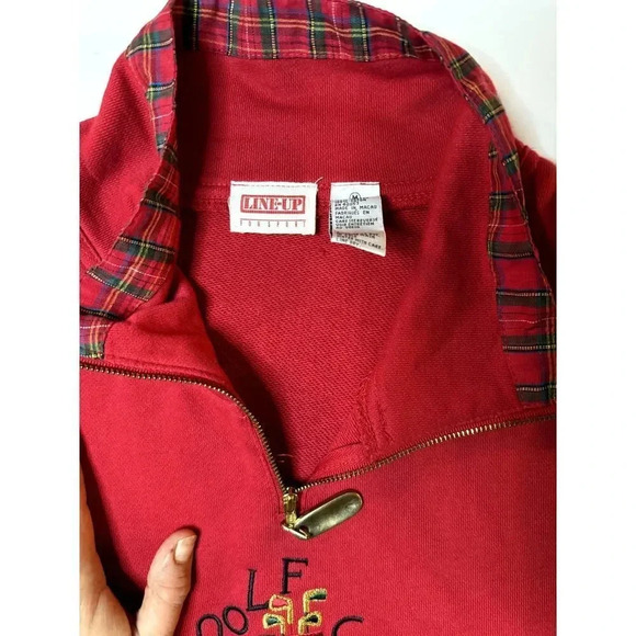 Vintage Line Up Golf Christmas Theme 1/4 Zip Pullover Size Medium - Picture 2 of 7